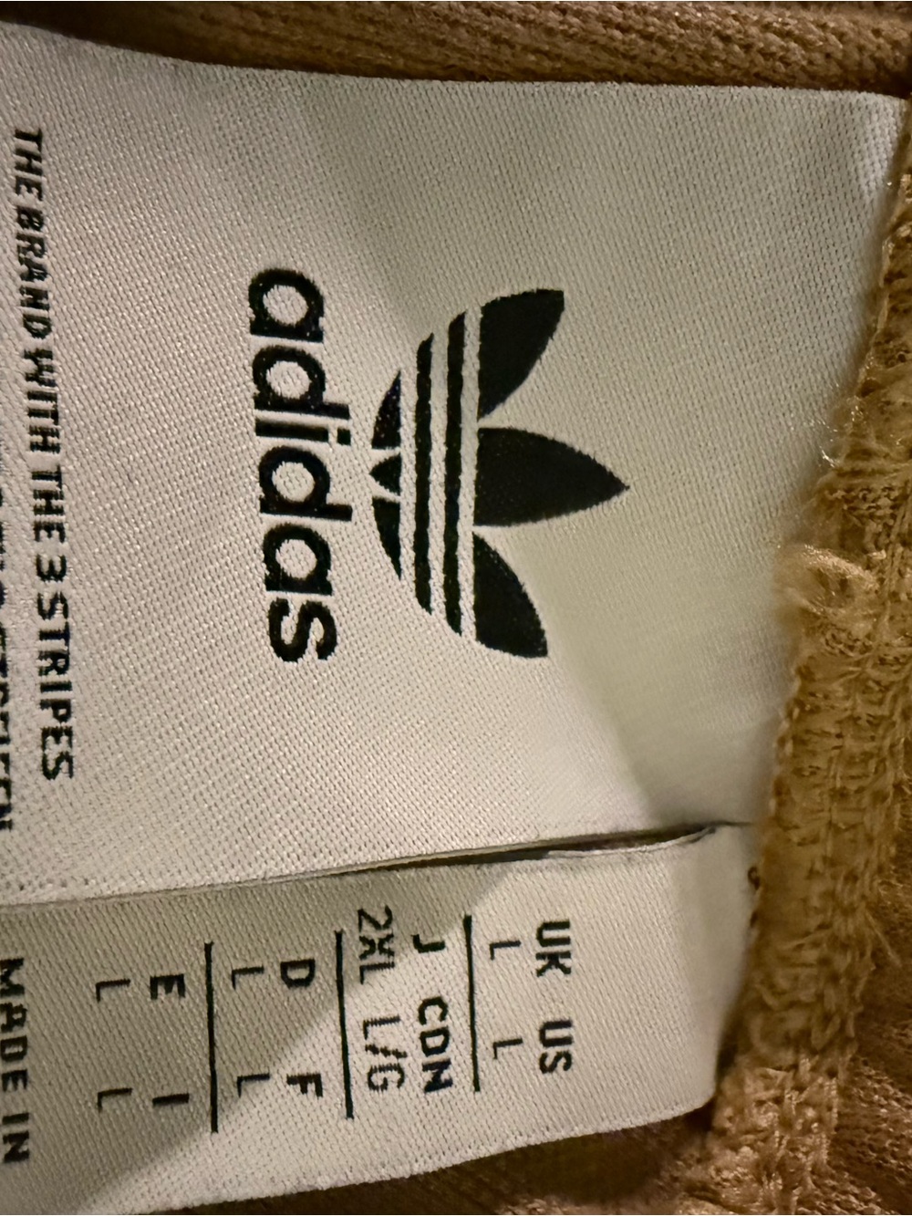 adidas - Tan Track Pants with Black Three Stripes - Picture 3 of 5
